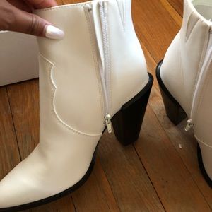 Express White Western Booties